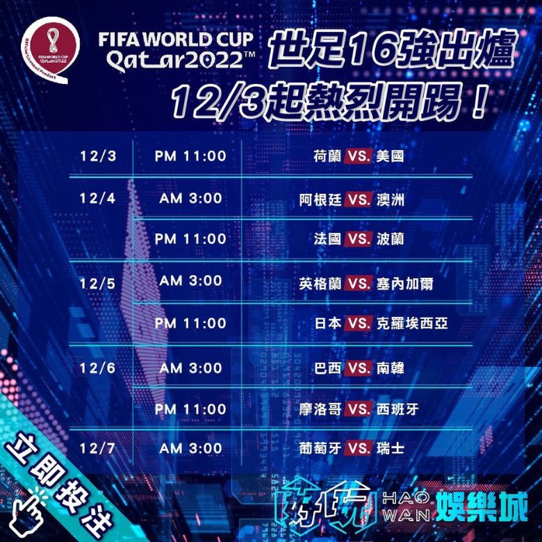 2026世界盃足球賽,完整小組賽賽程表,2022世足賽線上投注 4 世足賽線上投注: FIFG